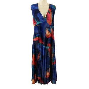 Nicole Miller Vibrant Multicolor Pleated Dress